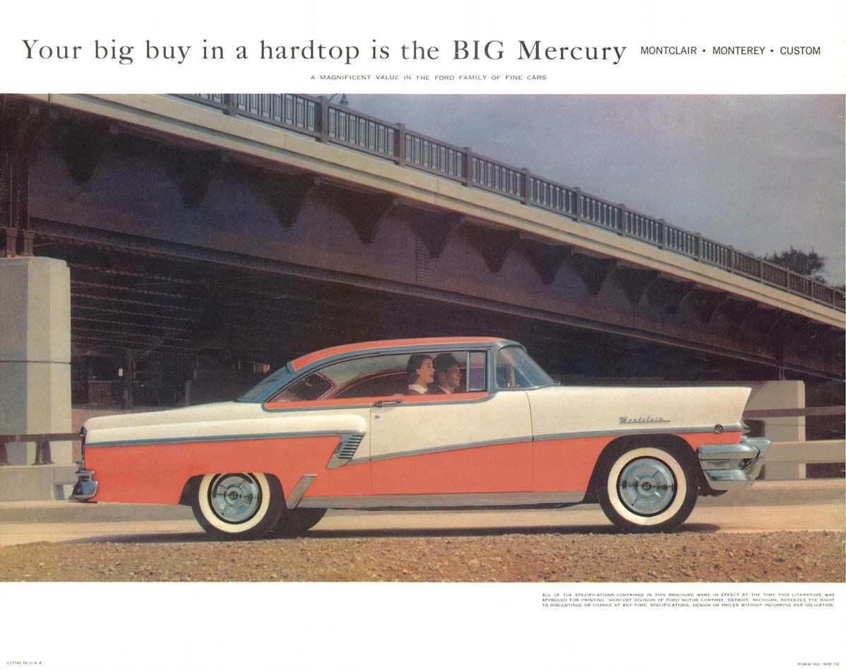 1956 Mercury Hardtops Brochure Page 2